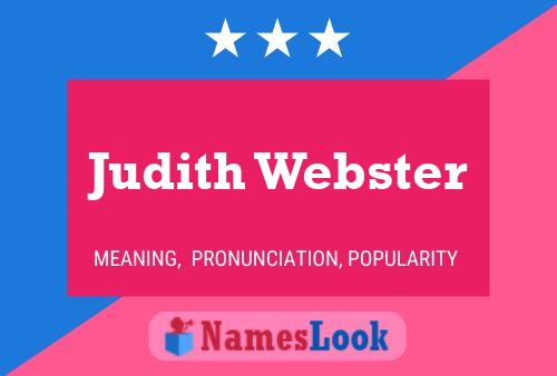 Judith Webster 名字海报