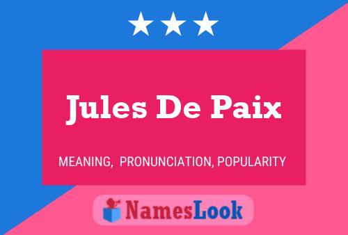 Jules De Paix 名字海报