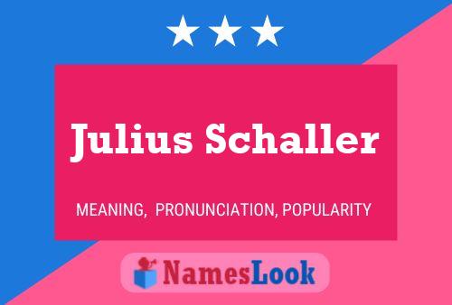 Julius Schaller 名字海报