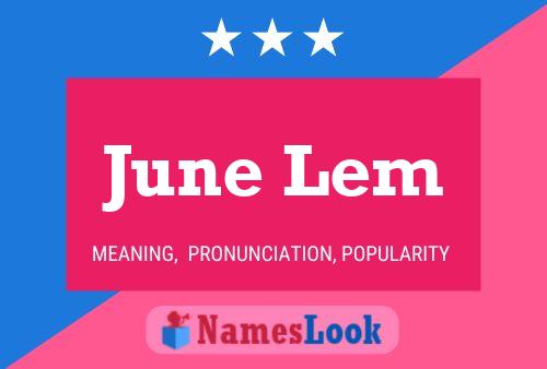 June Lem 名字海报