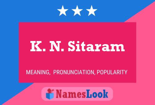 K. N. Sitaram 名字海报