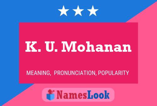 K. U. Mohanan 名字海报