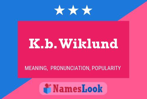 K.b. Wiklund 名字海报