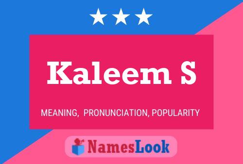 Kaleem S 名字海报