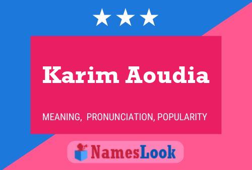 Karim Aoudia 名字海报