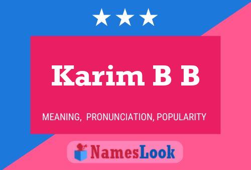 Karim B B 名字海报