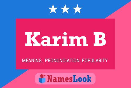 Karim B 名字海报