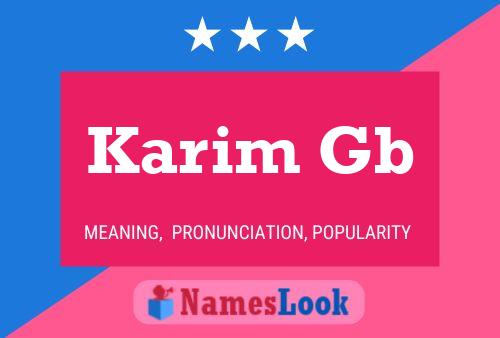 Karim Gb 名字海报