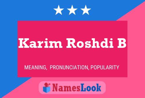 Karim Roshdi B 名字海报