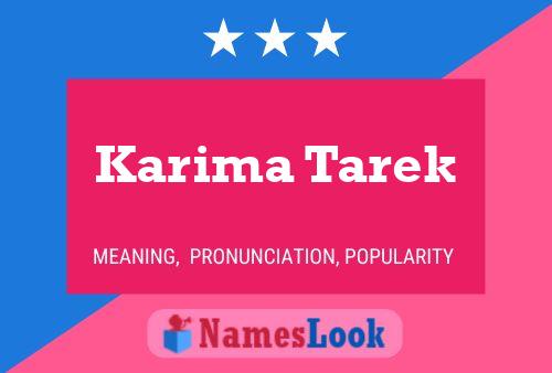 Karima Tarek 名字海报