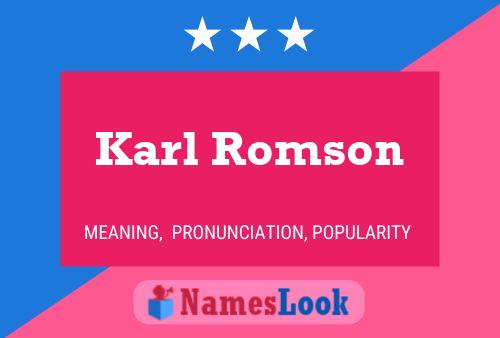 Karl Romson 名字海报