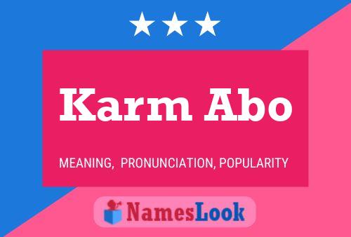 Karm Abo 名字海报