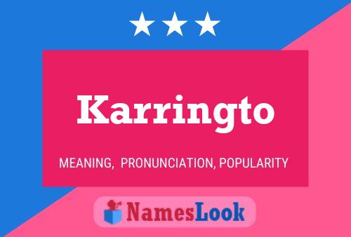 Karringto 名字海报