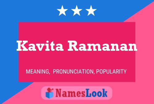 Kavita Ramanan 名字海报