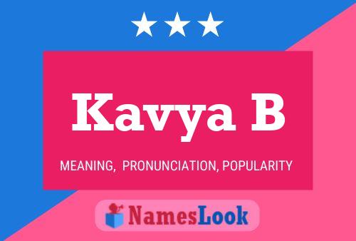 Kavya B 名字海报