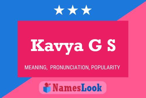 Kavya G S 名字海报