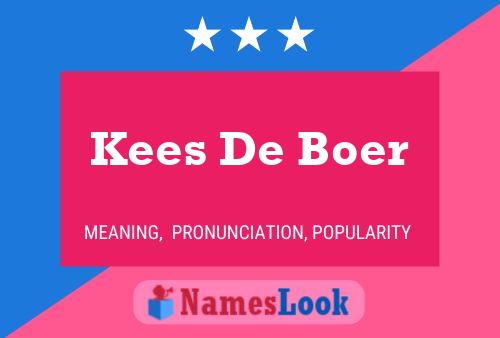 Kees De Boer 名字海报