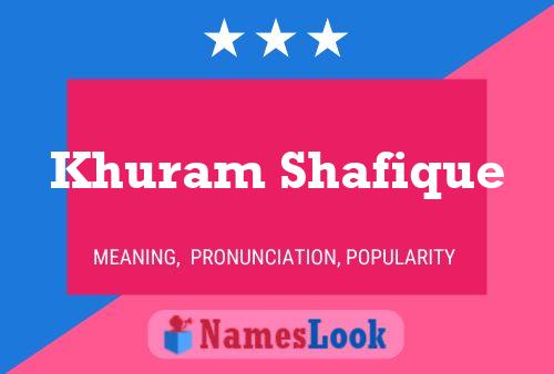 Khuram Shafique 名字海报