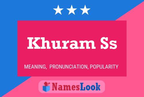 Khuram Ss 名字海报