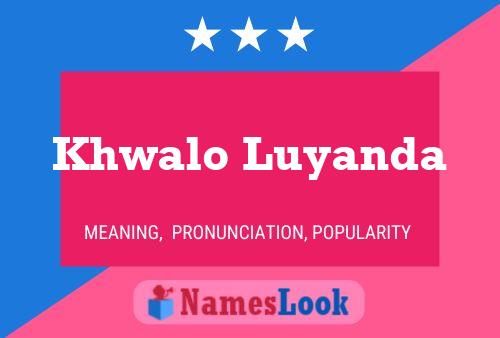 Khwalo Luyanda 名字海报