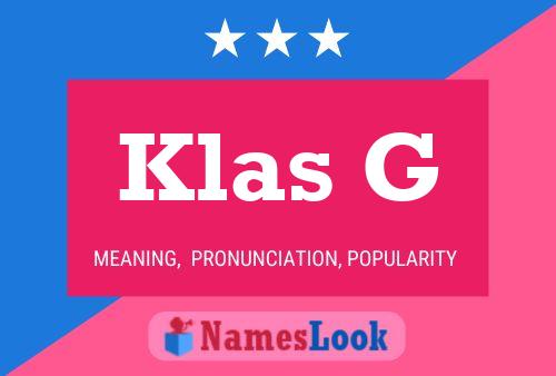 Klas G 名字海报