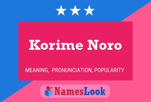 Korime Noro 名字海报