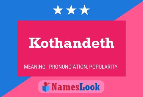 Kothandeth 名字海报