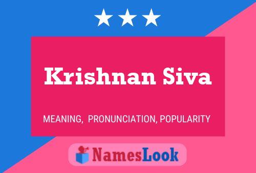 Krishnan Siva 名字海报