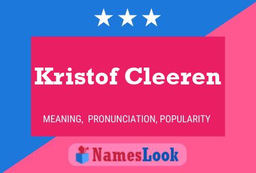 Kristof Cleeren 名字海报