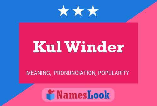 Kul Winder 名字海报