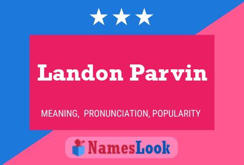 Landon Parvin 名字海报