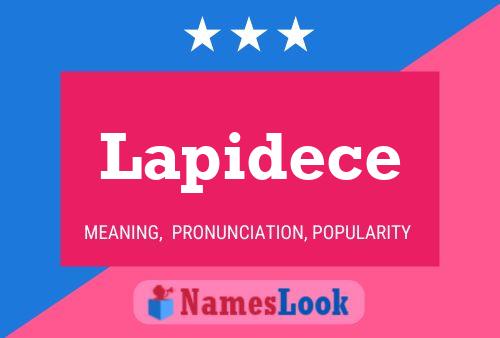 Lapidece 名字海报