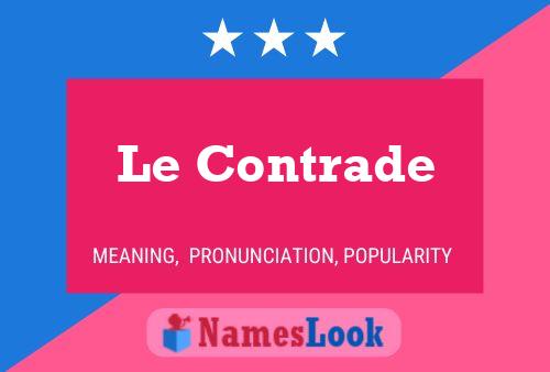 Le Contrade 名字海报