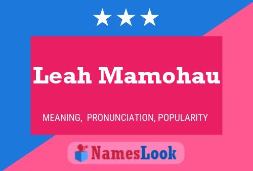 Leah Mamohau 名字海报