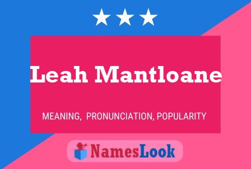 Leah Mantloane 名字海报