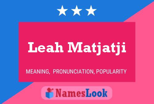 Leah Matjatji 名字海报