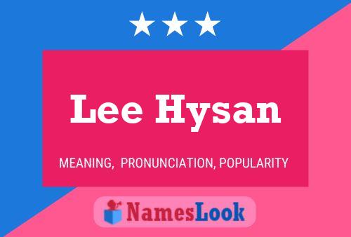 Lee Hysan 名字海报