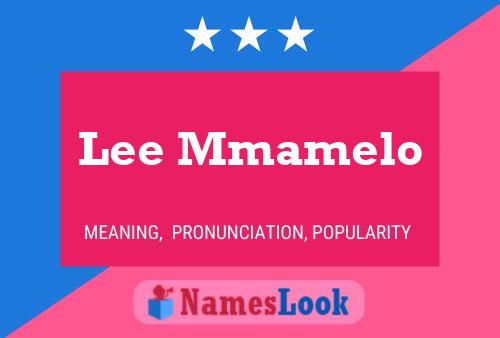 Lee Mmamelo 名字海报