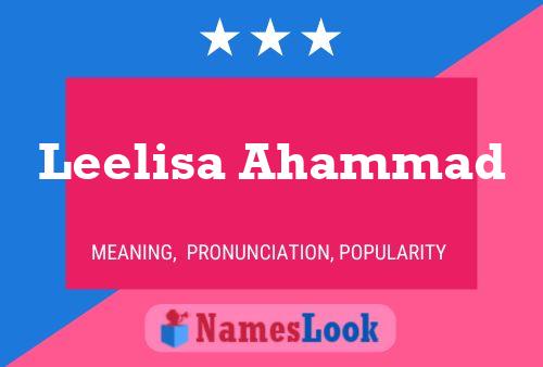 Leelisa Ahammad 名字海报