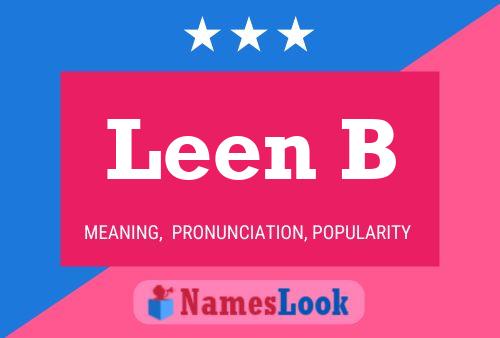 Leen B 名字海报