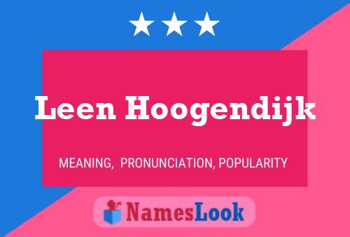 Leen Hoogendijk 名字海报