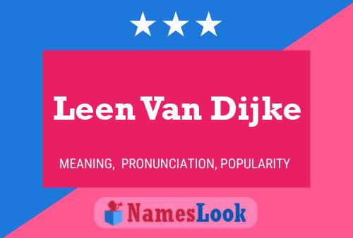 Leen Van Dijke 名字海报