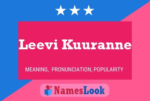 Leevi Kuuranne 名字海报