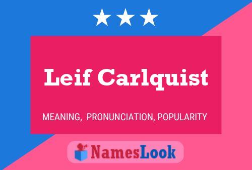 Leif Carlquist 名字海报