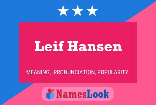 Leif Hansen 名字海报