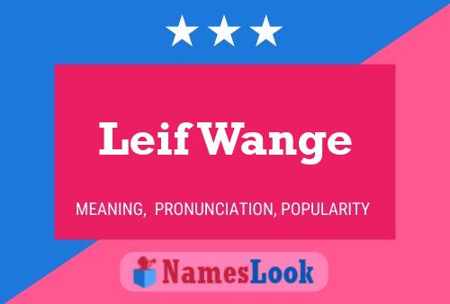 Leif Wange 名字海报