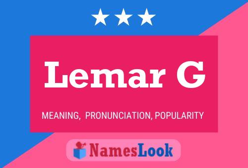 Lemar G 名字海报