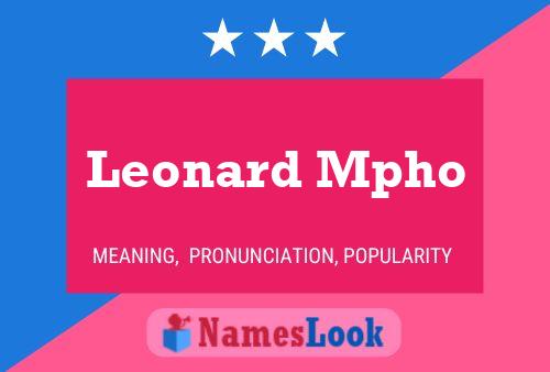 Leonard Mpho 名字海报