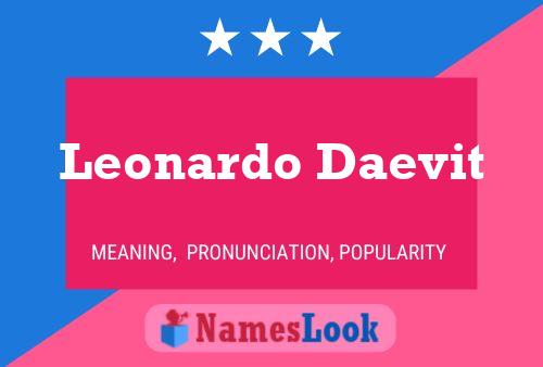 Leonardo Daevit 名字海报