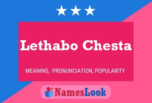 Lethabo Chesta 名字海报